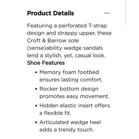 Croft & Barrow Sole Sense Ability Wedge Sandals SZ 7.5 Medium Beige - Picture 12 of 12